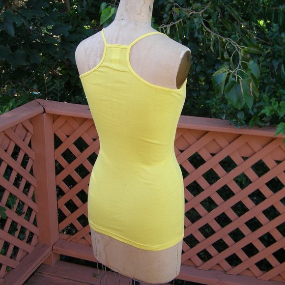🇺🇸 NEW Mandee "Born to be Wild" yellow Cotton tank top S/M - Picture 4 of 10